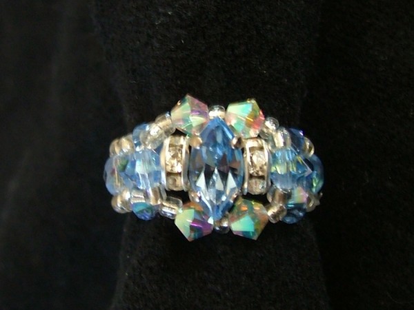 Solitaire etincelant, strass et cristal de swarovski